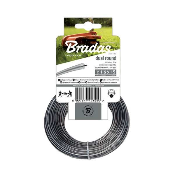 Fűnyíró damil DUAL - kerek1,6mm / 15m 10/120db/kart.