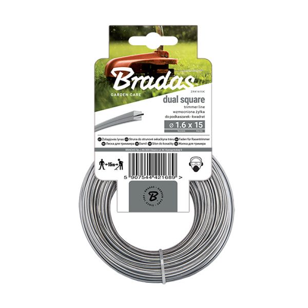 Fűnyíró damil DUAL - négyszögletes 1,6mm / 15m 10/120db/kart.