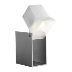   Falra szerelhető lámpa, Pearl, antracit, fehér LED lámpával, 115 x 65 x 95 mm, LightPro