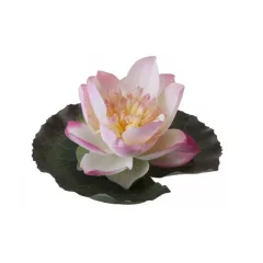 Dekor lótuszvirág és levél 15 cm rózsaszín Velda