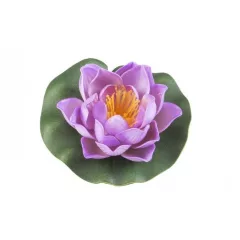 Dekor lótuszvirág és levél 10 cm rózsaszín Velda