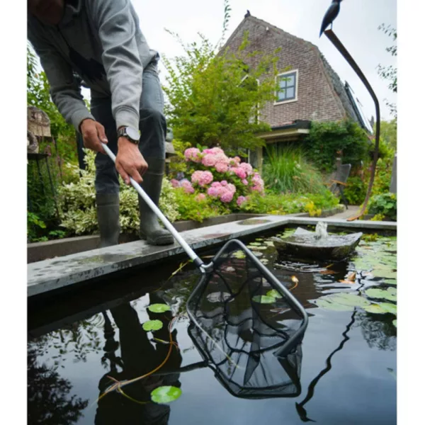 Merítő háló 25 x 23 cm négyszögletes, alumínium nyéllel