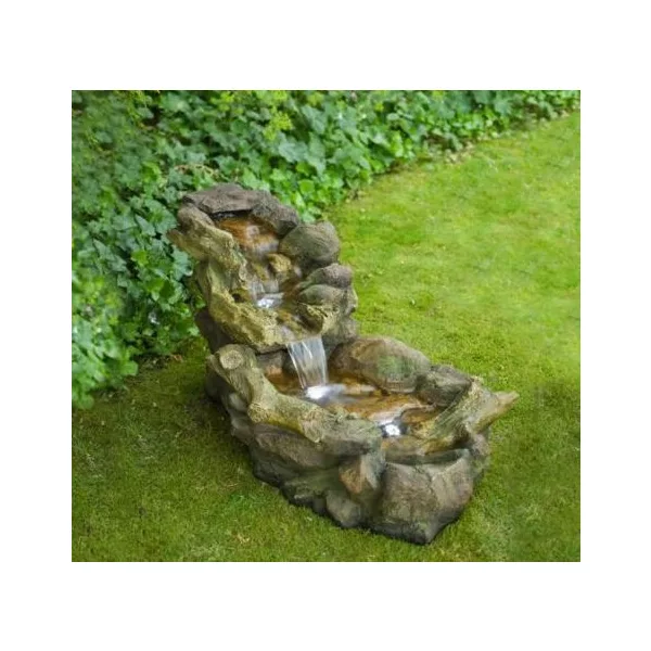 Acqua Arte Aspen fatörzs csobogó és Led világítás - 50 x 50 x 105 cm
