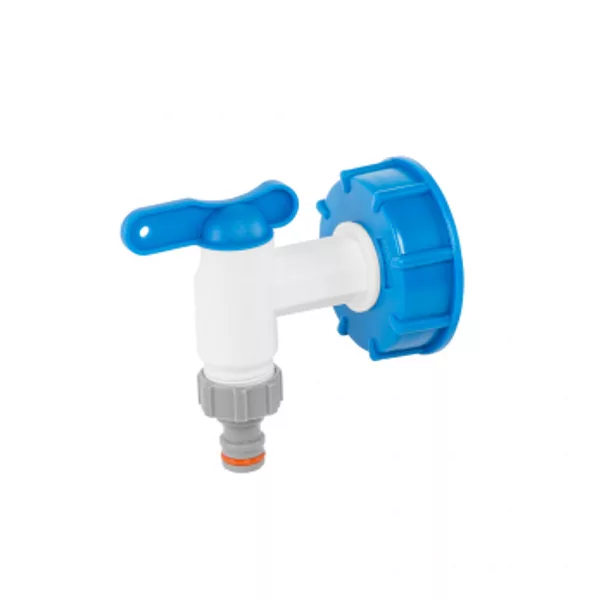 IBC készlet - kék anya - S60x6 csappal - 3/4" 3/4" kimenettel