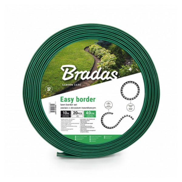 Easy Border ZÖLD Gyepszegély szett (4,0cm*10m zöld szegély + 20db leszúró tüske)