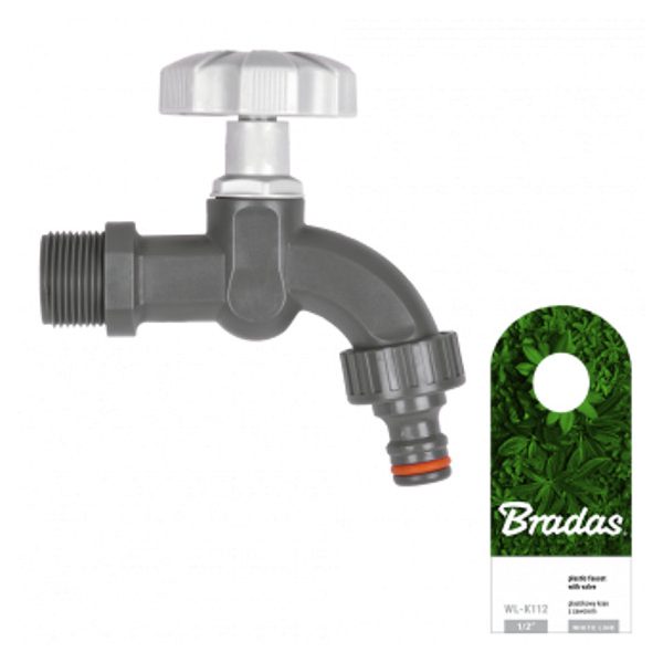 Bradas kerti csap műanyag GZ1/2" csap + csap csatlakozás