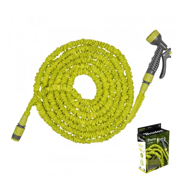 Kerti locsolótömlő hajlékony TRICK HOSE 7,5m - 22m + locsolópisztoly 7f 4bar zöld