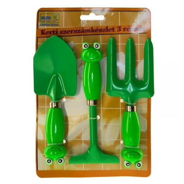 Kerti gyerek szerszámkészlet 3 részes (békás)