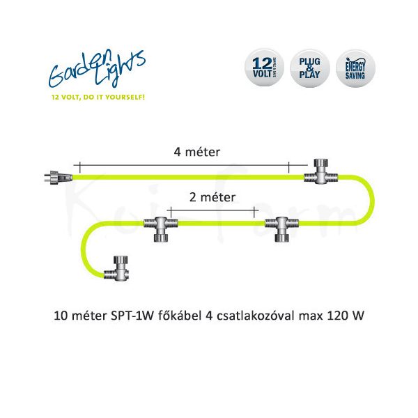 Garden Lights SPT-1W hosszabbító kábel, 2m 
