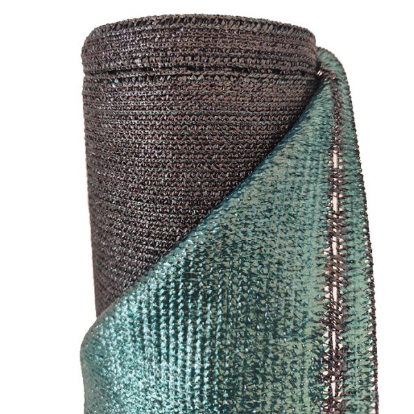 Árnyékoló háló, belátásgátló SUPERTEX260 1,5 m x 10 m duplánszőtt kétszínű sötétszürke és zöld