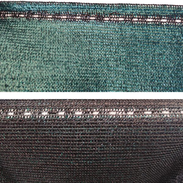 Árnyékoló háló, belátásgátló SUPERTEX260 1,5 m x 10 m duplánszőtt kétszínű sötétszürke és zöld