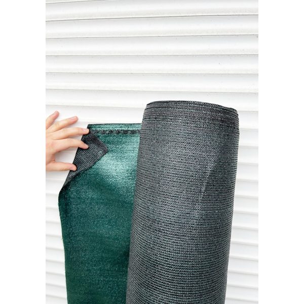 Árnyékoló háló, belátásgátló SUPERTEX260 1,5 m x 10 m duplánszőtt kétszínű sötétszürke és zöld