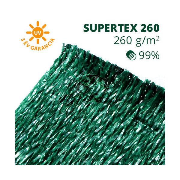 Árnyékoló háló, belátásgátló SUPERTEX260 1,5 m x 10 m duplánszőtt kétszínű sötétszürke és zöld
