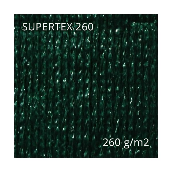 Árnyékoló háló, belátásgátló SUPERTEX260 1,5 m x 10 m duplánszőtt kétszínű sötétszürke és zöld