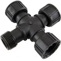   Hollanderes szelepkötő kereszt KM 1" KBBB - Külső menetes, szürke