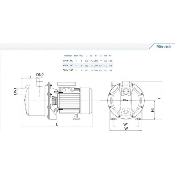 LEO Többlépcsős szivattyú 5XCm120C 4900 l/h  56,5 m h/max