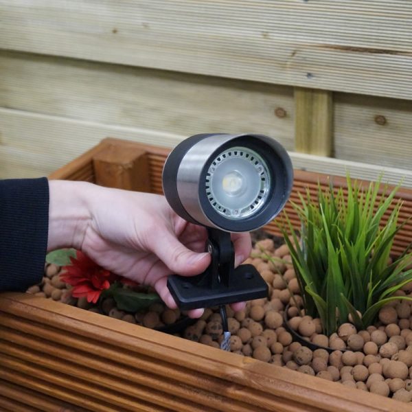 Kerti világítás, Atlas, ezüst, fehér LED lámpával, 84 x 50 mm, Techmar