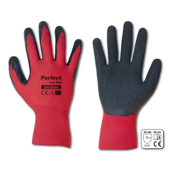 Kesztyű RWPGRD7 PERFECT GRIP RED latex 7" 24db/kart.