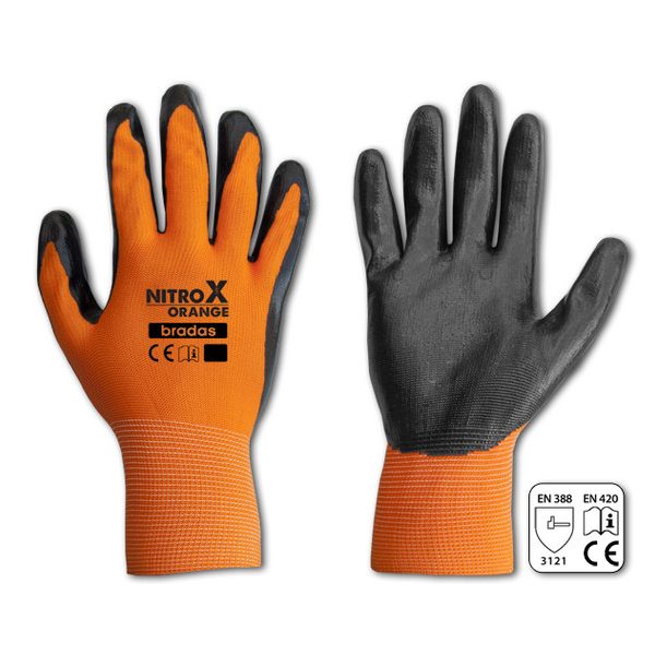 Kesztyű RWNO10 NITROX ORANGE nitril 10" 24db/kart.