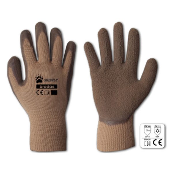 Téli kesztyű GRIZZLY 11" barna (24 pár/kart.) RWG11