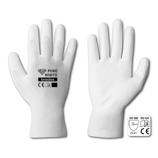 Kesztyű RWPWH9 PURE WHITE polyuretán 9" 24db/kart.