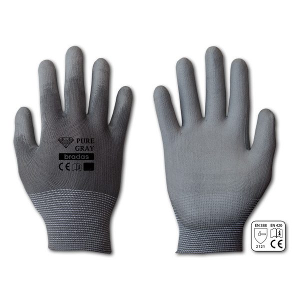 Kesztyű RWPGY11 PURE GRAY polyuretán 11" 24db/kart.