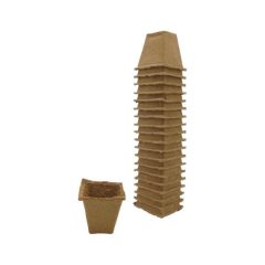   Biológiailag lebomló 100% farost cserép négyzet alakú - H6 x 6 x 6 cm - 20 x