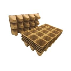   Biológiailag lebomló 100% farost cserép négyzet alakú - H5 x 5 x 5 cm / 15 cells - 6 x