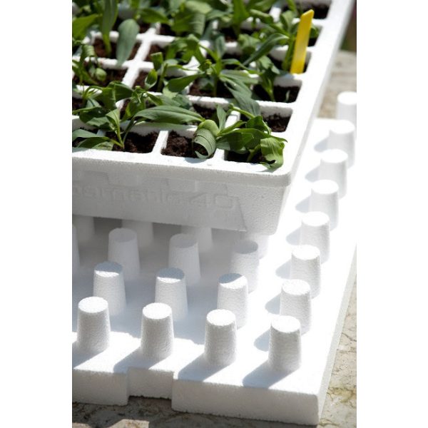 Propagator tetővel 24 rekeszes 18 x 38 x 24,5 cm hungarocell (Nature)