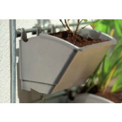   Műanyag növényültető ezüstszürke 11,2 x 19 x 14,5cm 2db / szett (Nature)