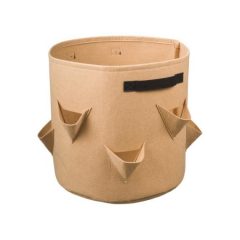 Termesztőzsák szamócához, bézs, 400 g/m2, 35xO35cm, 