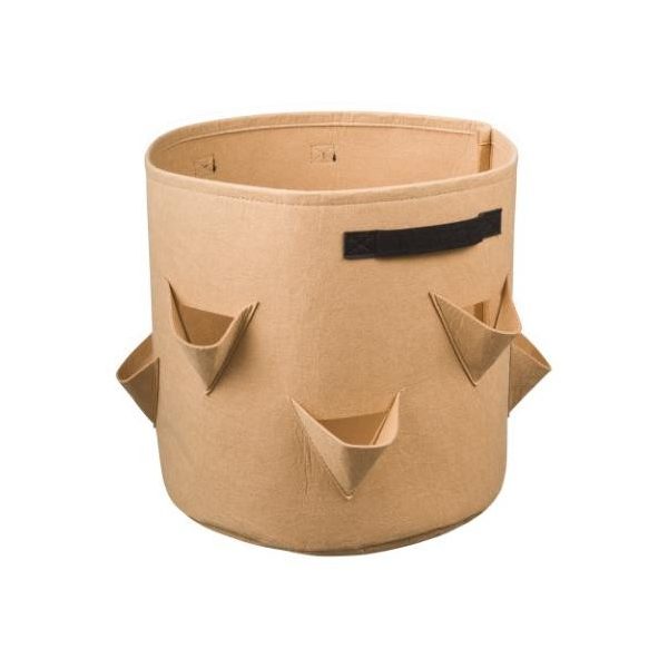 Termesztőzsák szamócához, bézs, 400 g/m2, 35xO35cm, 