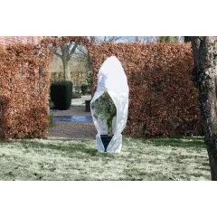   Téli takarófólia zipzárral, fehér átm. D:2,5m, 300cmx393cm 70g/m2/ fátyolfólia