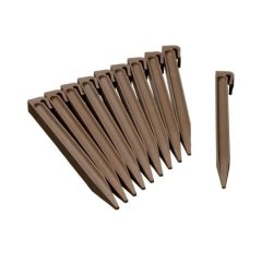   Leszúró tüske, ágyásszegélyhez, műanyag (6040632-höz) 26,7x1,9x1,8cm 10db-os szett, szürkésbarna