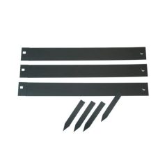   Ágyásszegély készlet rögzítővel, fém, hajlítható, matt fekete 10,2x91,4 cm