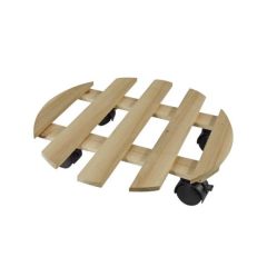 Görgős virágtartó talp, fából 8x35cm