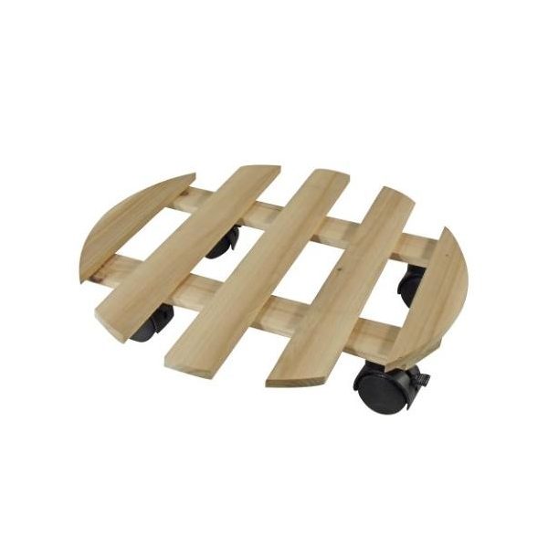 Görgős virágtartó talp, fából 8x35cm