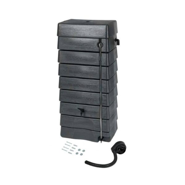 Esővízgyűjtő, 276l, antracit, műanyag, 135x60x40cm