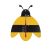 Hőmérő kültéri, műanyag,sárga/fekete méhecske forma