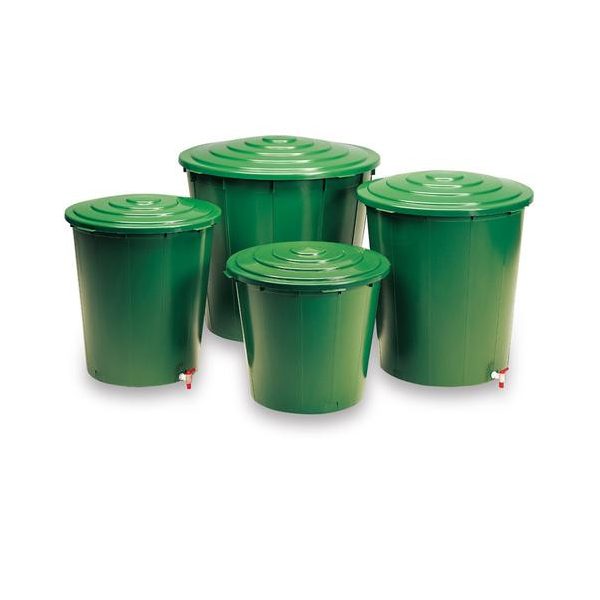 Esővízgyűjtő 200 literes kerek, tetővel és 3/4"-es csappal