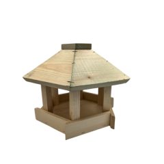 Madáretető hatszögletű, fa, festett, 26*26*25 cm