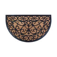 Kókuszrost és gumi lábtörlő, félkör alakú 75x45cm