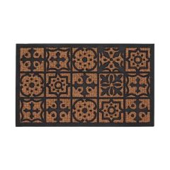   Kókuszrost és gumi lábtörlő portugál mintás 75 x 45 cm