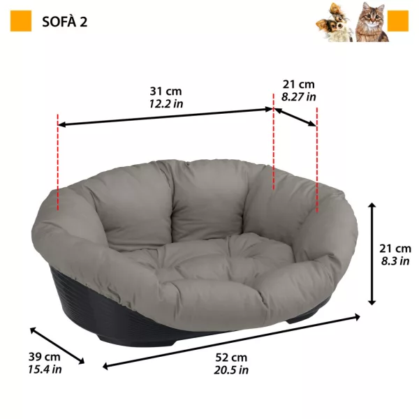 Ferplast Sofa 2 Szürke párna fekhellyel