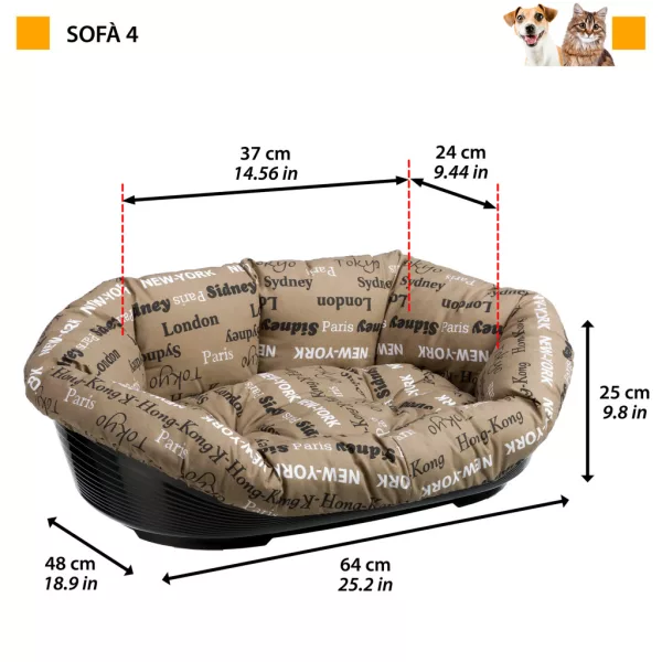 Ferplast Sofa 4 Feliratos párna fekhellyel