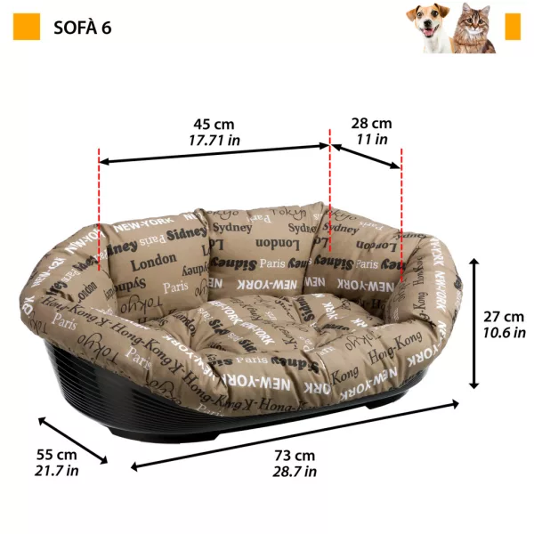 Ferplast Sofa 6 Feliratos párna fekhellyel
