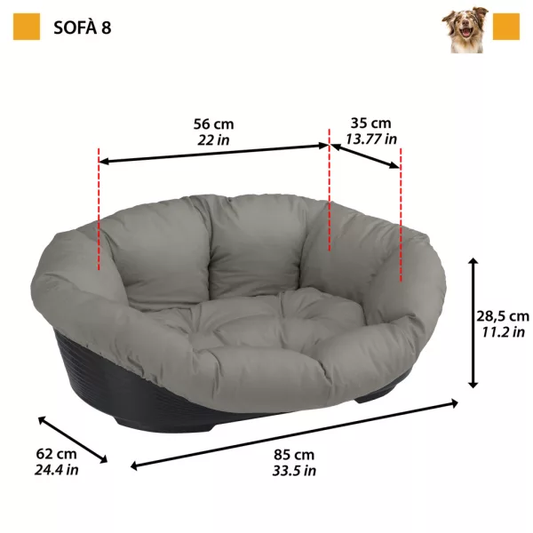 Ferplast Sofa 8 Szürke párna fekhellyel