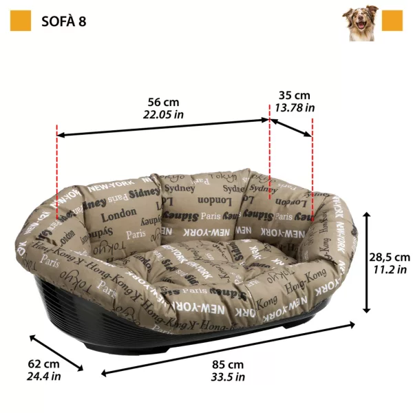 Ferplast Sofa 8 Feliratos párna fekhellyel