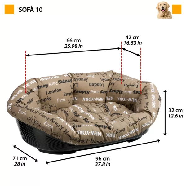 Ferplast Sofa 10 Feliratos párna fekhellyel