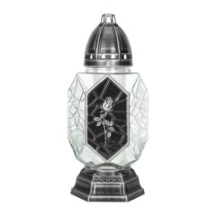 Bispol ezüst rózsás üveg mécses, betéttel 48órás